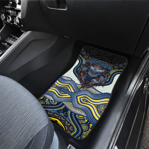 North Queensland Cowboys Car Mats The Scream of Lightning Eyes - Indigenous Dot Ripping Effect