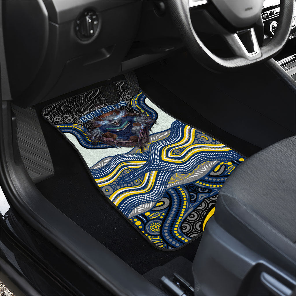 North Queensland Cowboys Car Mats The Scream of Lightning Eyes - Indigenous Dot Ripping Effect