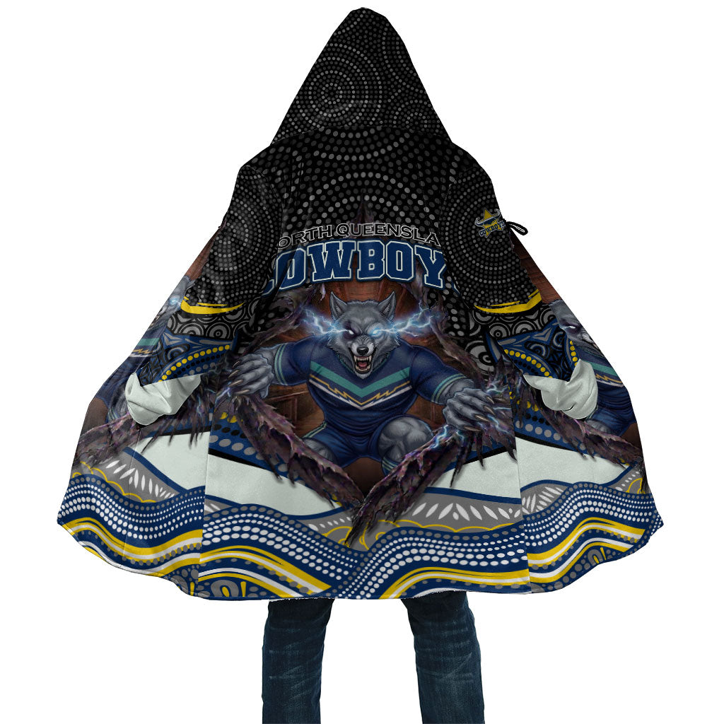 North Queensland Cowboys Cloak The Scream of Lightning Eyes - Indigenous Dot Ripping Effect