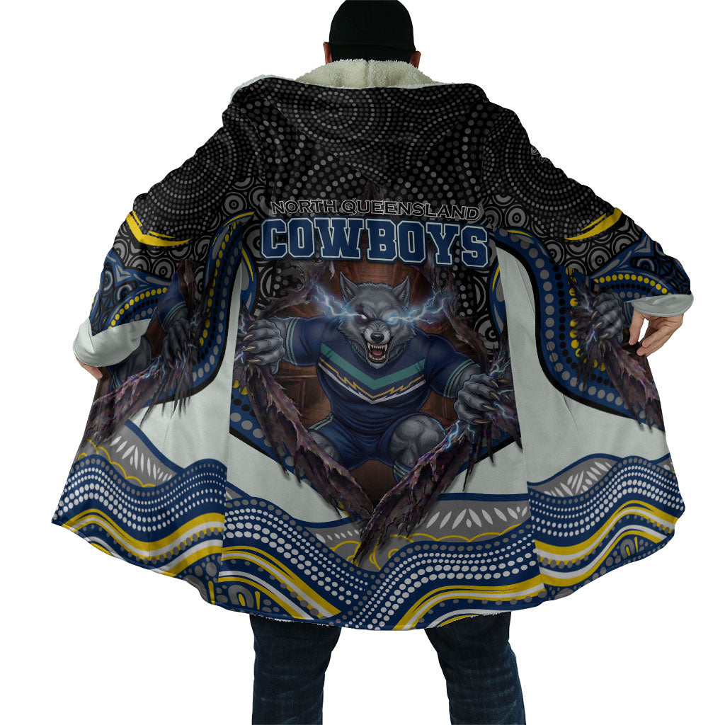 North Queensland Cowboys Cloak The Scream of Lightning Eyes - Indigenous Dot Ripping Effect