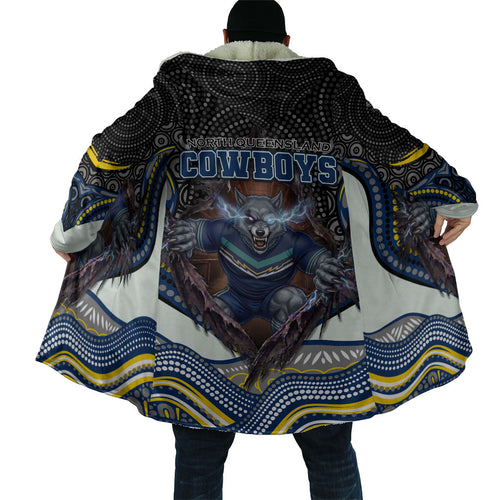 North Queensland Cowboys Cloak The Scream of Lightning Eyes - Indigenous Dot Ripping Effect