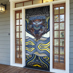 North Queensland Cowboys Door Cover The Scream of Lightning Eyes - Indigenous Dot Ripping Effect