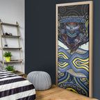 North Queensland Cowboys Door Cover The Scream of Lightning Eyes - Indigenous Dot Ripping Effect