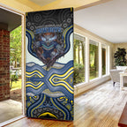 North Queensland Cowboys Door Cover The Scream of Lightning Eyes - Indigenous Dot Ripping Effect