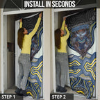 North Queensland Cowboys Door Cover The Scream of Lightning Eyes - Indigenous Dot Ripping Effect