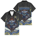 North Queensland Cowboys Family Matching Mermaid Dress and Hawaiian Shirt The Scream of Lightning Eyes - Indigenous Dot Ripping Effect
