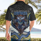 North Queensland Cowboys Hawaiian Shirt The Scream of Lightning Eyes - Indigenous Dot Ripping Effect
