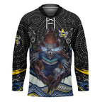 North Queensland Cowboys Hockey Jersey The Scream of Lightning Eyes - Indigenous Dot Ripping Effect