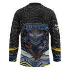 North Queensland Cowboys Hockey Jersey The Scream of Lightning Eyes - Indigenous Dot Ripping Effect
