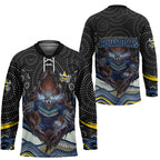 North Queensland Cowboys Hockey Jersey The Scream of Lightning Eyes - Indigenous Dot Ripping Effect