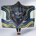 North Queensland Cowboys Hooded Blanket The Scream of Lightning Eyes - Indigenous Dot Ripping Effect
