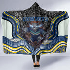 North Queensland Cowboys Hooded Blanket The Scream of Lightning Eyes - Indigenous Dot Ripping Effect