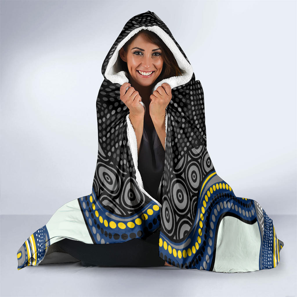 North Queensland Cowboys Hooded Blanket The Scream of Lightning Eyes - Indigenous Dot Ripping Effect