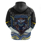 North Queensland Cowboys Hoodie The Scream of Lightning Eyes - Indigenous Dot Ripping Effect