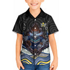 North Queensland Cowboys Kid Hawaiian Shirt The Scream of Lightning Eyes - Indigenous Dot Ripping Effect