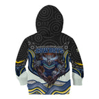 North Queensland Cowboys Kid Hoodie The Scream of Lightning Eyes - Indigenous Dot Ripping Effect