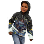 North Queensland Cowboys Kid Hoodie The Scream of Lightning Eyes - Indigenous Dot Ripping Effect