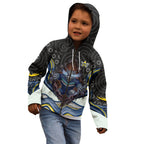 North Queensland Cowboys Kid Hoodie The Scream of Lightning Eyes - Indigenous Dot Ripping Effect
