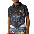 North Queensland Cowboys Kid Polo Shirt The Scream of Lightning Eyes - Indigenous Dot Ripping Effect