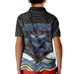North Queensland Cowboys Kid Polo Shirt The Scream of Lightning Eyes - Indigenous Dot Ripping Effect