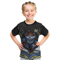 North Queensland Cowboys Kid T Shirt The Scream of Lightning Eyes - Indigenous Dot Ripping Effect