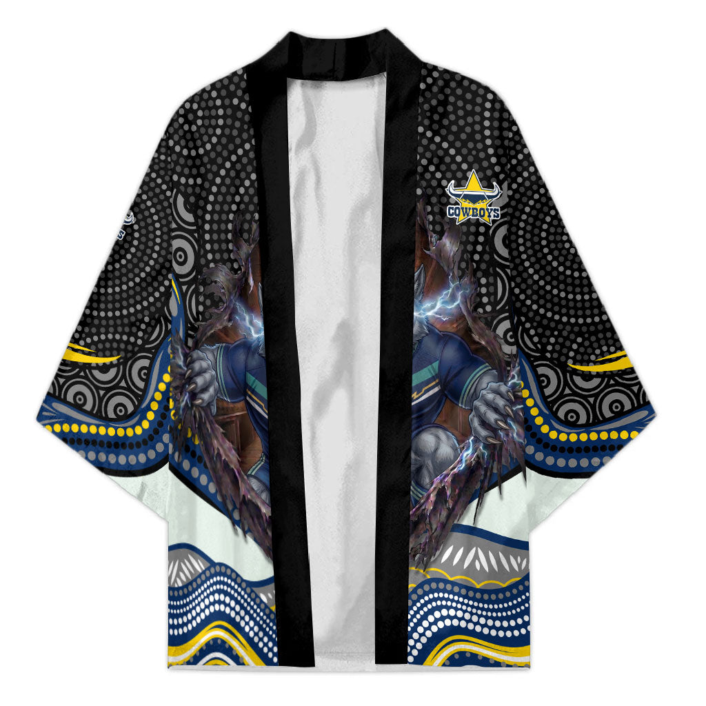 North Queensland Cowboys Kimono The Scream of Lightning Eyes - Indigenous Dot Ripping Effect