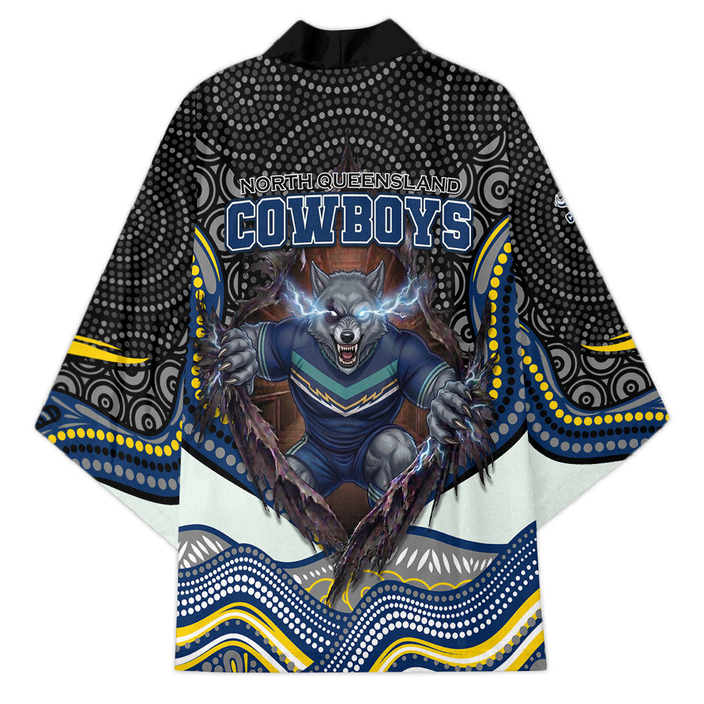 North Queensland Cowboys Kimono The Scream of Lightning Eyes - Indigenous Dot Ripping Effect