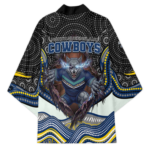 North Queensland Cowboys Kimono The Scream of Lightning Eyes - Indigenous Dot Ripping Effect