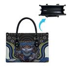 North Queensland Cowboys Leather Bag The Scream of Lightning Eyes - Indigenous Dot Ripping Effect