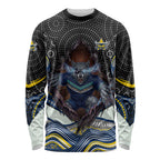 North Queensland Cowboys Long Sleeve Shirt The Scream of Lightning Eyes - Indigenous Dot Ripping Effect