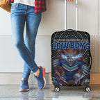 North Queensland Cowboys Luggage Cover The Scream of Lightning Eyes - Indigenous Dot Ripping Effect