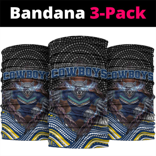 North Queensland Cowboys Neck Gaiter The Scream of Lightning Eyes - Indigenous Dot Ripping Effect