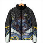 North Queensland Cowboys Padded Jacket The Scream of Lightning Eyes - Indigenous Dot Ripping Effect