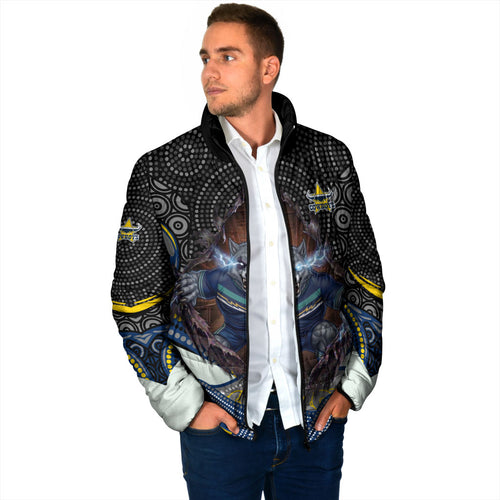 North Queensland Cowboys Padded Jacket The Scream of Lightning Eyes - Indigenous Dot Ripping Effect