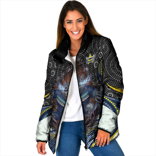North Queensland Cowboys Padded Jacket The Scream of Lightning Eyes - Indigenous Dot Ripping Effect
