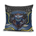 North Queensland Cowboys Pillow Cover The Scream of Lightning Eyes - Indigenous Dot Ripping Effect