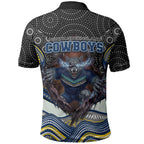 North Queensland Cowboys Polo Shirt The Scream of Lightning Eyes - Indigenous Dot Ripping Effect