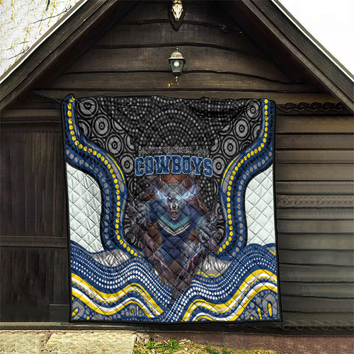 North Queensland Cowboys Quilt The Scream of Lightning Eyes - Indigenous Dot Ripping Effect