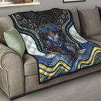 North Queensland Cowboys Quilt The Scream of Lightning Eyes - Indigenous Dot Ripping Effect