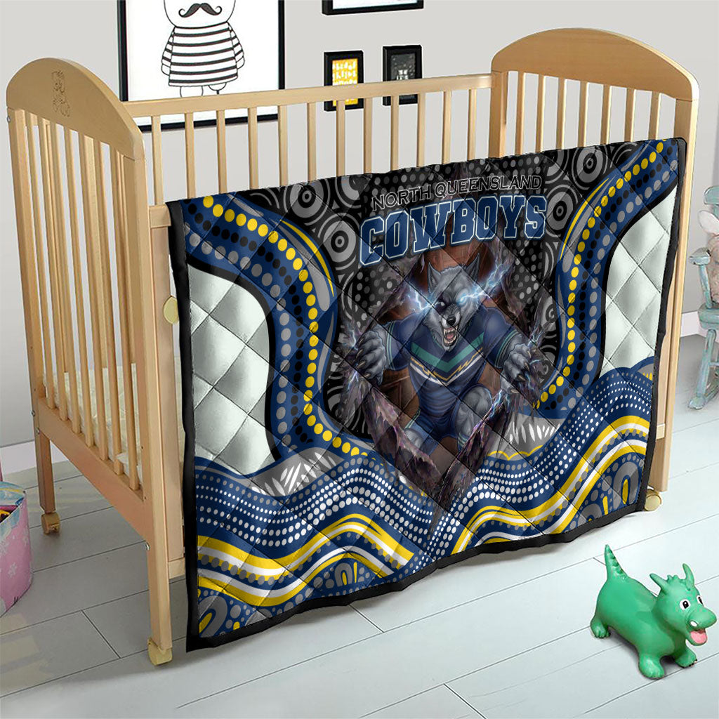 North Queensland Cowboys Quilt The Scream of Lightning Eyes - Indigenous Dot Ripping Effect