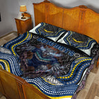 North Queensland Cowboys Quilt Bed Set The Scream of Lightning Eyes - Indigenous Dot Ripping Effect
