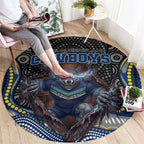 North Queensland Cowboys Round Carpet The Scream of Lightning Eyes - Indigenous Dot Ripping Effect
