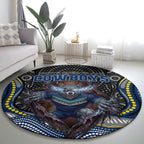 North Queensland Cowboys Round Carpet The Scream of Lightning Eyes - Indigenous Dot Ripping Effect
