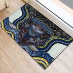 North Queensland Cowboys Rubber Doormat The Scream of Lightning Eyes - Indigenous Dot Ripping Effect