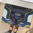 North Queensland Cowboys Rubber Doormat The Scream of Lightning Eyes - Indigenous Dot Ripping Effect