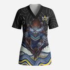 North Queensland Cowboys Scrub Top The Scream of Lightning Eyes - Indigenous Dot Ripping Effect
