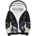 North Queensland Cowboys Sherpa Hoodie The Scream of Lightning Eyes - Indigenous Dot Ripping Effect
