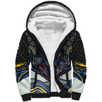 North Queensland Cowboys Sherpa Hoodie The Scream of Lightning Eyes - Indigenous Dot Ripping Effect