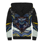 North Queensland Cowboys Sherpa Hoodie The Scream of Lightning Eyes - Indigenous Dot Ripping Effect