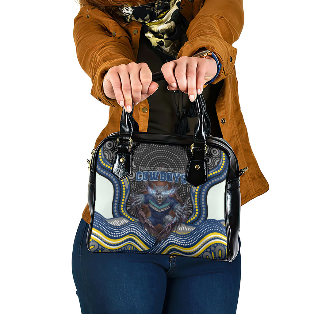 North Queensland Cowboys Shoulder Handbag The Scream of Lightning Eyes - Indigenous Dot Ripping Effect